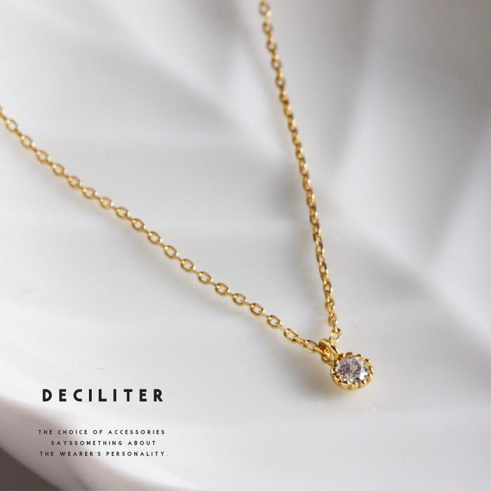 ネックレス レディース シンプル ラインストーン 小ぶり アクセサリー おしゃれ ワンポイント ラウンドトップ ゴールド ショート A 0124 Deciliter デシリットル 通販 Yahoo ショッピング