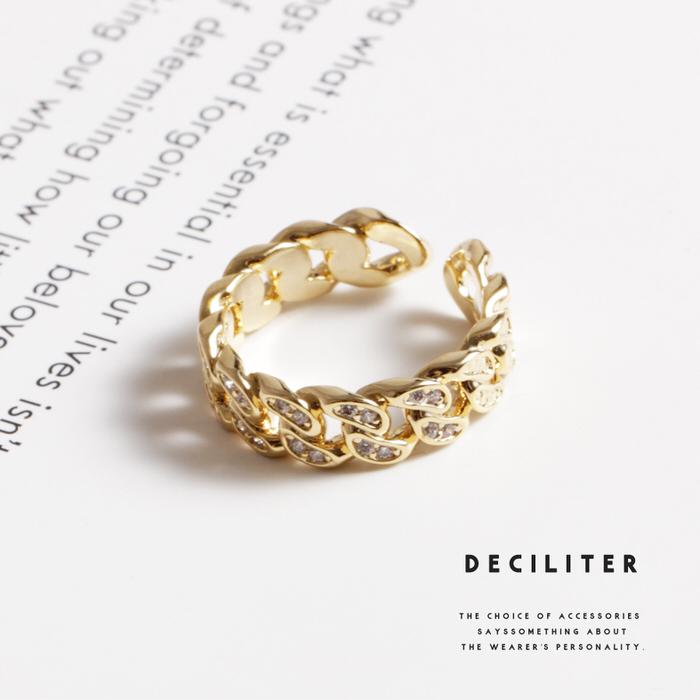 リング 指輪 レディース アクセサリー ラインストーン おしゃれ ゴールド 金 華やか 太め 重ねづけ 上品 結婚式 女性 9 5号 フリーサイズ A 0127 Deciliter デシリットル 通販 Yahoo ショッピング