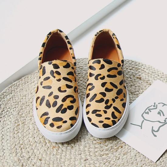 スリッポン レディース レオパード カーフレザー スニーカー ヒョウ柄 豹柄 シンプル 厚底 カジュアル 婦人靴 レディースシューズ O 1485 Deciliter デシリットル 通販 Yahoo ショッピング