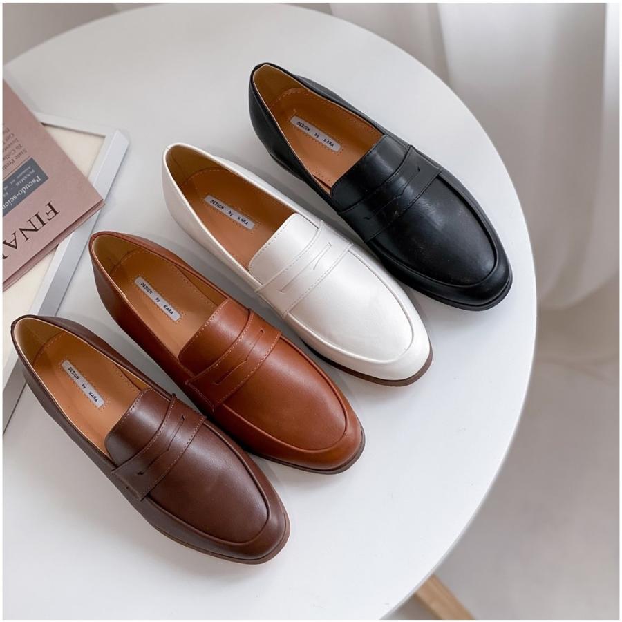 ローファー フラット コインローファー レディース おじ靴 革靴 黒 ブラック ホワイト ダークブラウン ライトブラウン オックスフォード 靴 婦人靴 O 2521 Deciliter デシリットル 通販 Yahoo ショッピング