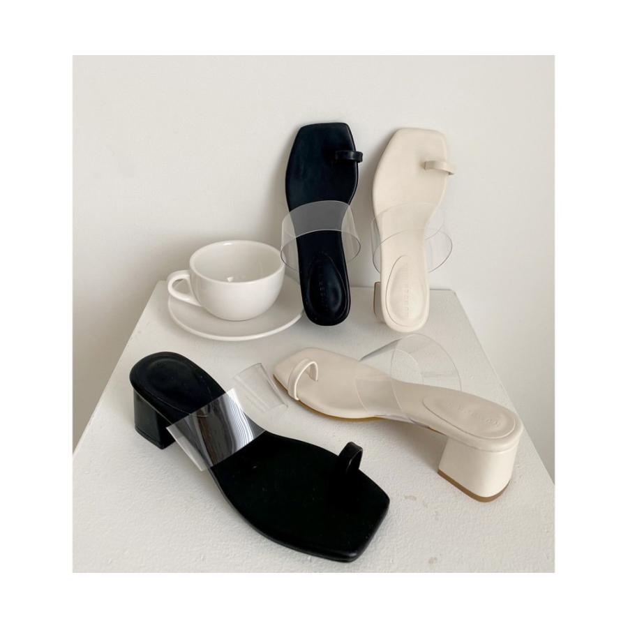 サンダル 親指リング トング Pvc 透明 チャンキーヒール ローヒール レディース 黒 白 ブラック ホワイト 靴 婦人靴 歩きやすい 痛くない O 2792 Deciliter デシリットル 通販 Yahoo ショッピング