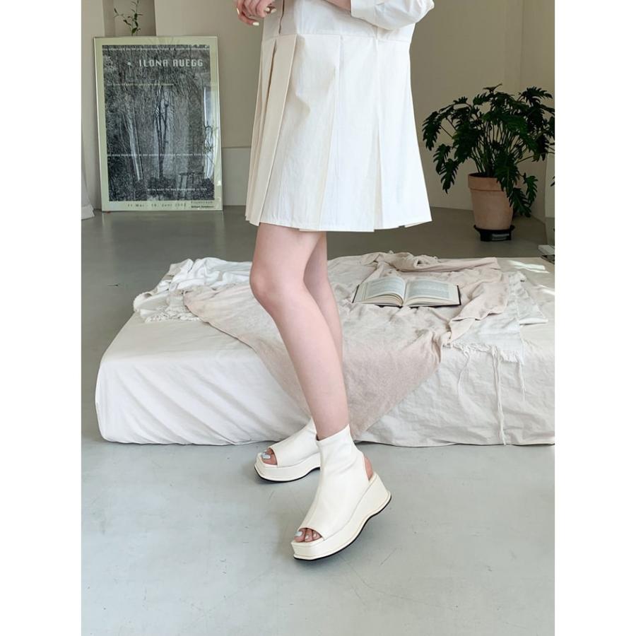 ブーツ風厚底サンダル　お洒落8cm厚底 サンダル サマーブーツ ブーツサンダル ショートブーツ 厚底