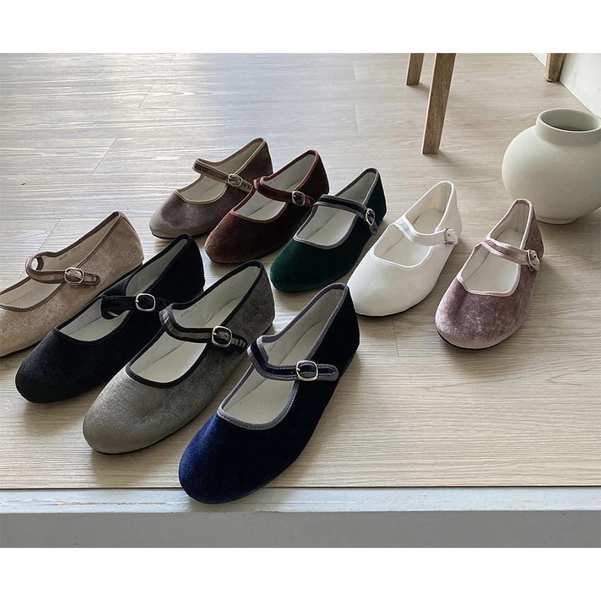 COMME des GARÇONS ブラックパンプス　ストラップ　ラウンドトゥ バレエシューズ パンプス カンフーシューズ フロントストラップ