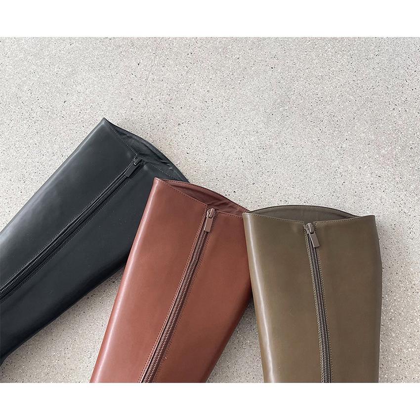 ロングブーツ トラックソール フラット レディース ローヒール 黒 茶色 ブラック ブラウン カーキー 歩きやすい 痛くない カジュアル 靴 婦人靴 韓国 |  | 10