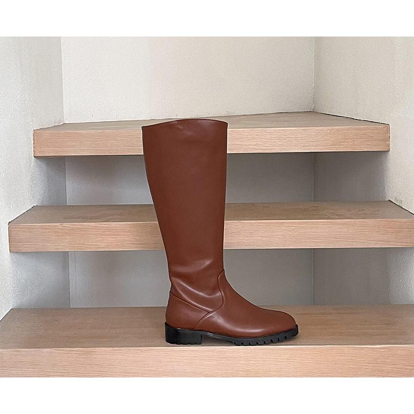 ロングブーツ トラックソール フラット レディース ローヒール 黒 茶色 ブラック ブラウン カーキー 歩きやすい 痛くない カジュアル 靴 婦人靴 韓国 |  | 13