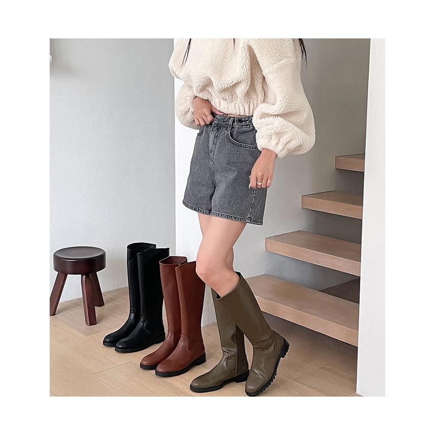 ロングブーツ トラックソール フラット レディース ローヒール 黒 茶色 ブラック ブラウン カーキー 歩きやすい 痛くない カジュアル 靴 婦人靴 韓国 |  | 16