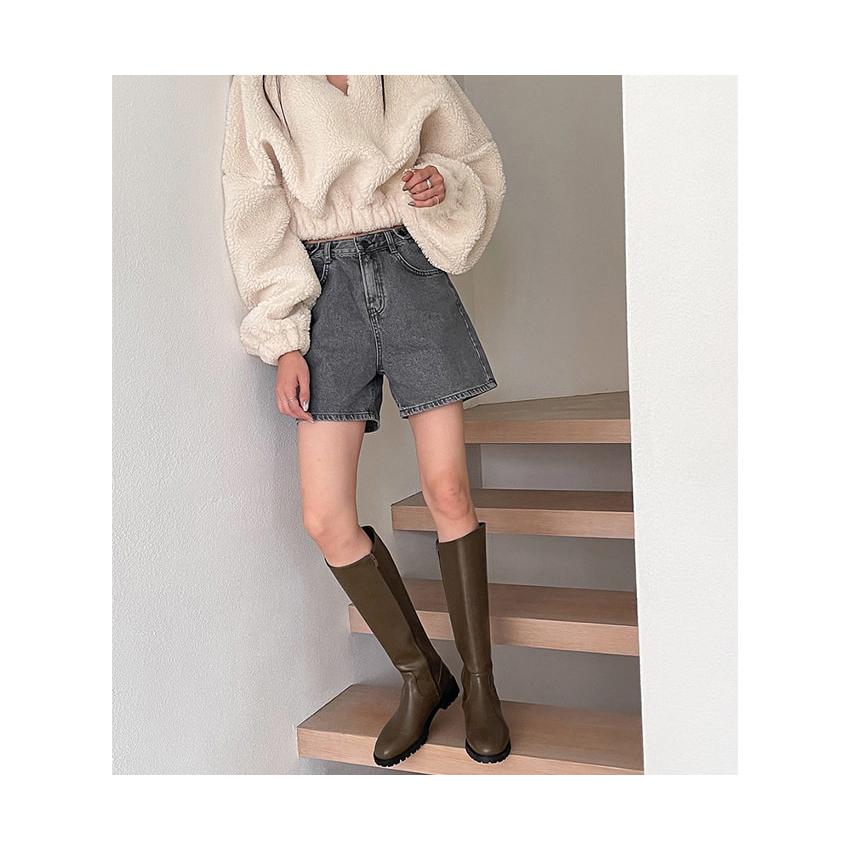 ロングブーツ トラックソール フラット レディース ローヒール 黒 茶色 ブラック ブラウン カーキー 歩きやすい 痛くない カジュアル 靴 婦人靴 韓国 |  | 17