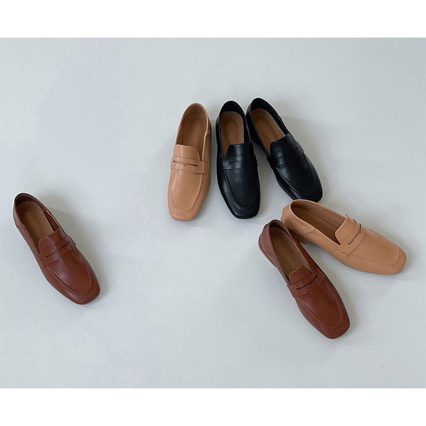 プラダブラウンレザー ポインテッドトゥ ローファー 36 1/2 美品 PRADA