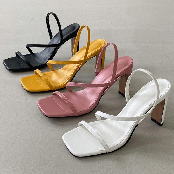 サンダル バックストラップ 細め レディース ハイヒール プレート