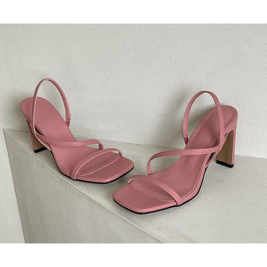 サンダル バックストラップ 細め レディース ハイヒール プレート