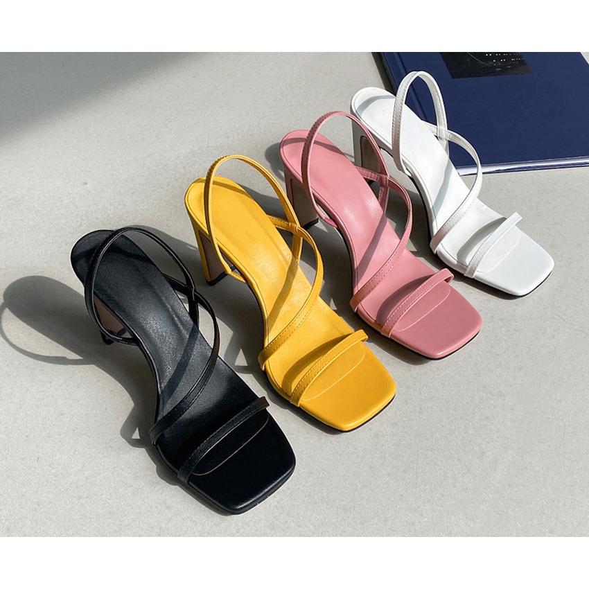 サンダル バックストラップ 細め レディース ハイヒール プレート