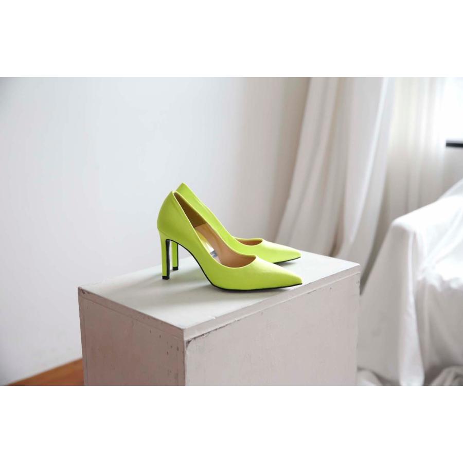 パンプス プレーン ポインテッドトゥ レディース ハイヒール 黒