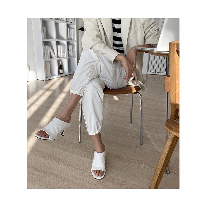 ミュール サンダル レディース ハイヒール 黒 茶色 黄色 ブラック