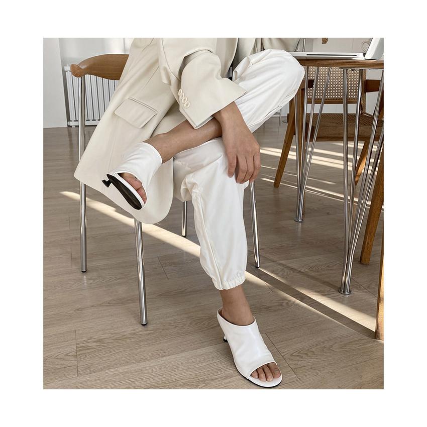 ミュール サンダル レディース ハイヒール 黒 茶色 黄色 ブラック