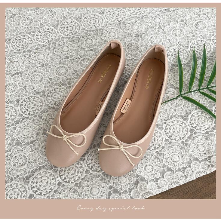 バレエシューズ パンプス りぼん リボン フラット レディース ぺたんこ