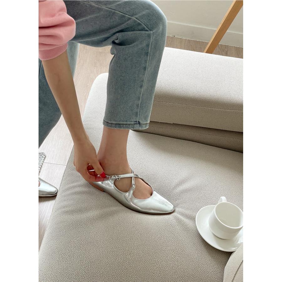 美品！レペット バレエシューズ ストラップ フラット パンプス シルバー o-5512_01.jpg