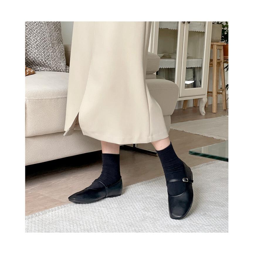 バレエシューズ パンプス フロントストラップ フラット レディース