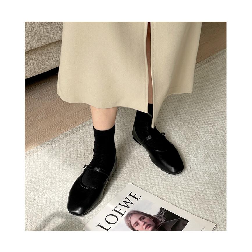 バレエシューズ パンプス フロントストラップ フラット レディース