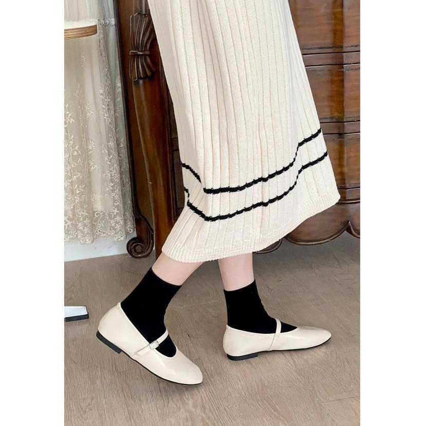 バレエシューズ パンプス フロントストラップ フラット レディース