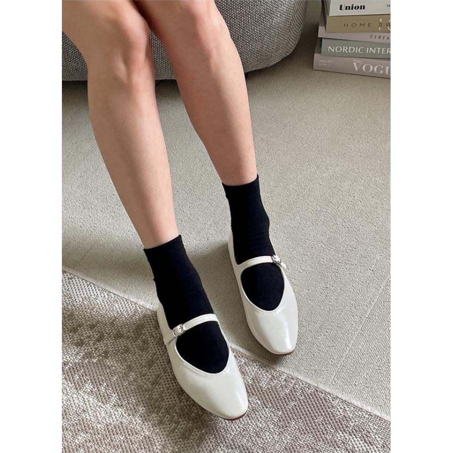 バレエシューズ パンプス フロントストラップ フラット レディース