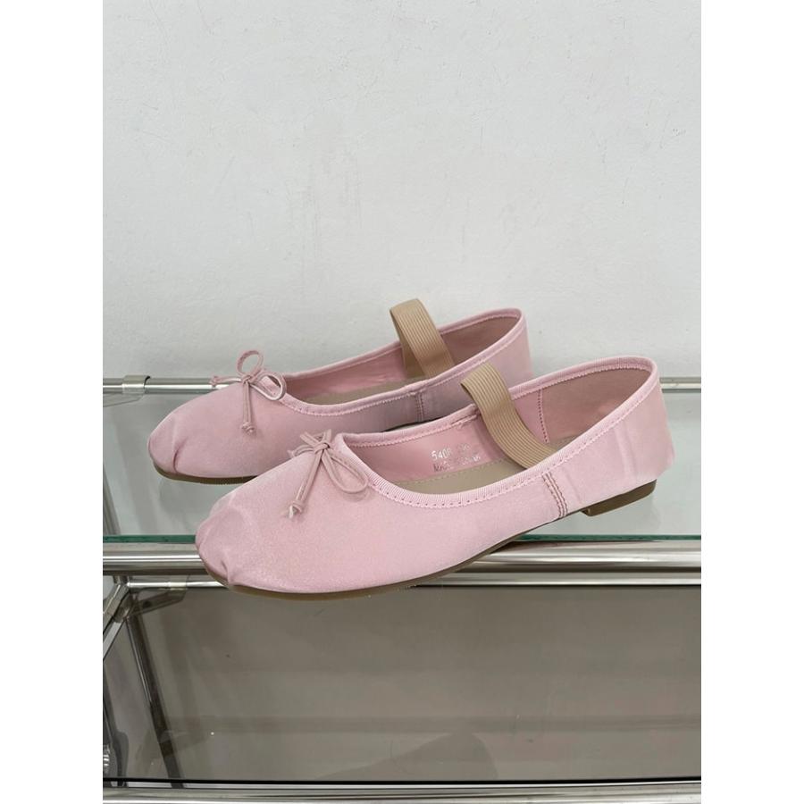 バレエシューズ パンプス ストラップ りぼん リボン フラット サテン