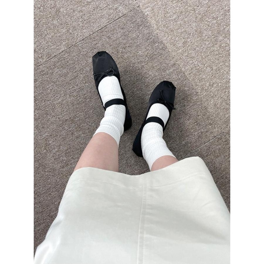 バレエシューズ パンプス ストラップ りぼん リボン フラット サテン
