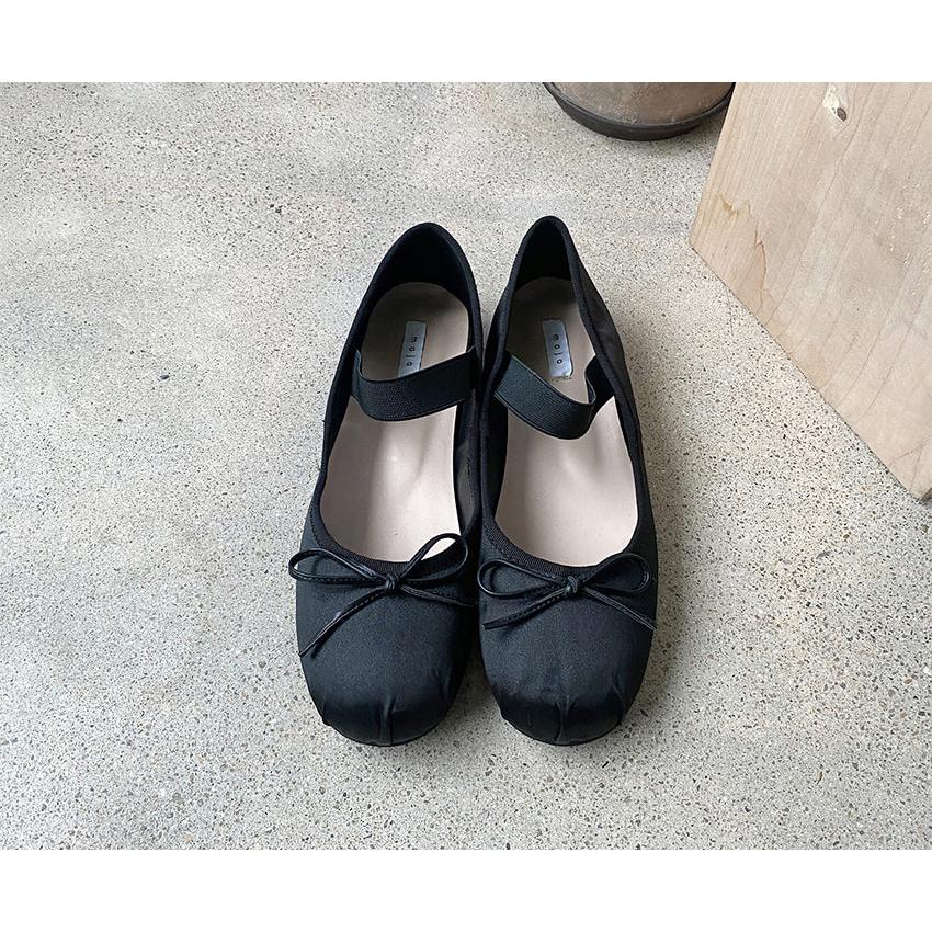 バレエシューズ パンプス フロントストラップ りぼん リボン フラット