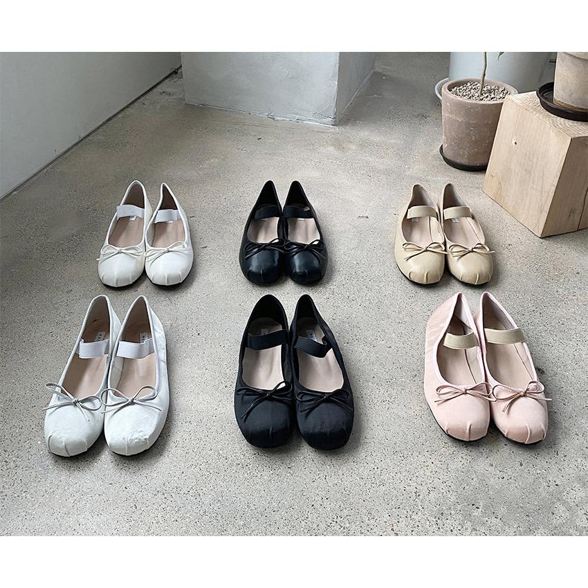 バレエシューズ パンプス フロントストラップ りぼん リボン フラット