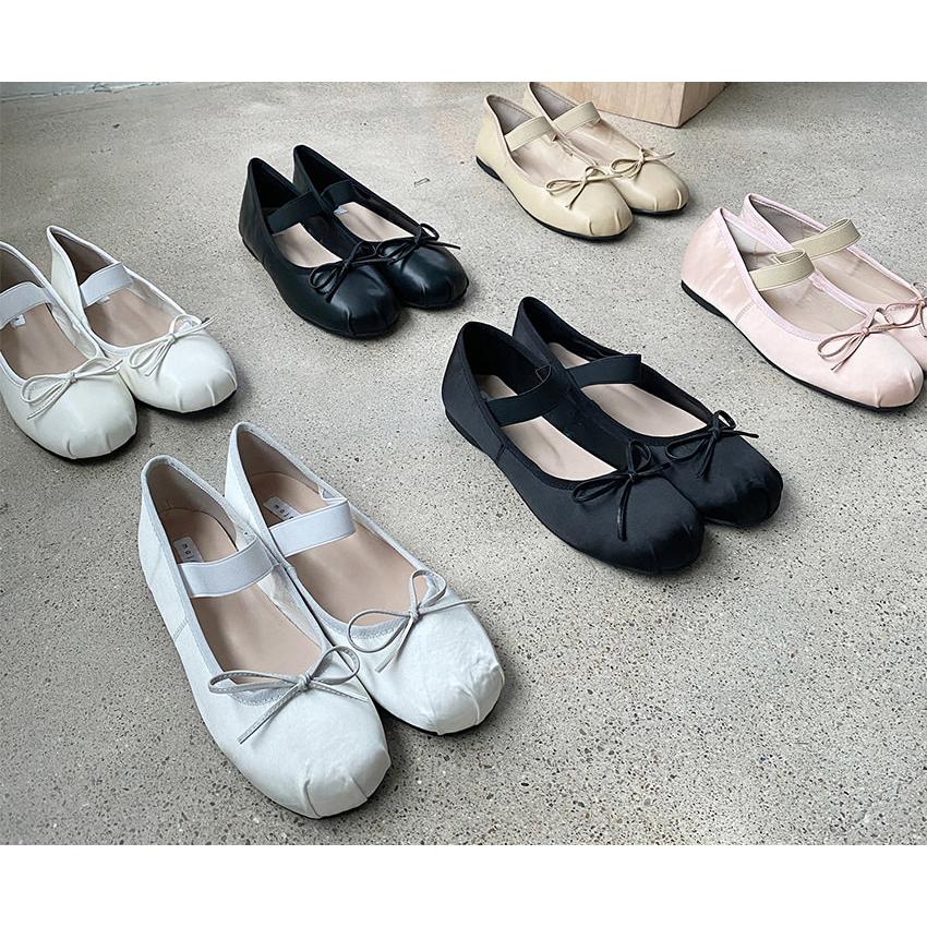 バレエシューズ パンプス フロントストラップ りぼん リボン フラット