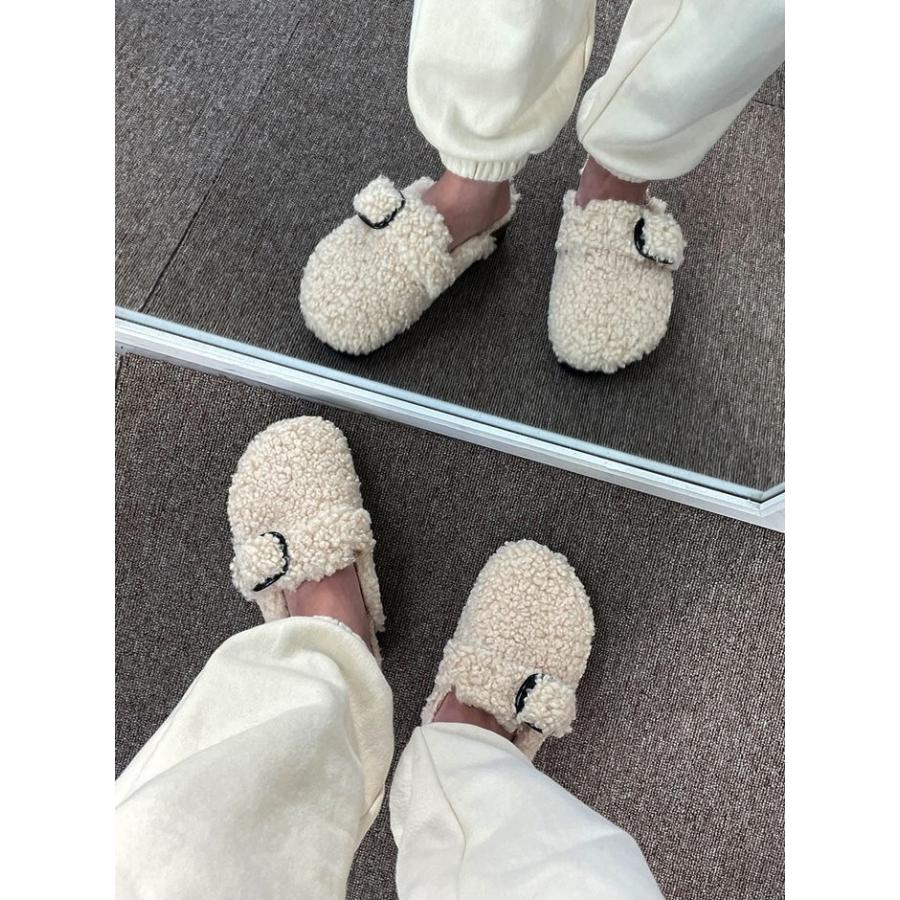 サンダル サボサンダル フラット フェイクファー もこもこ モコモコ