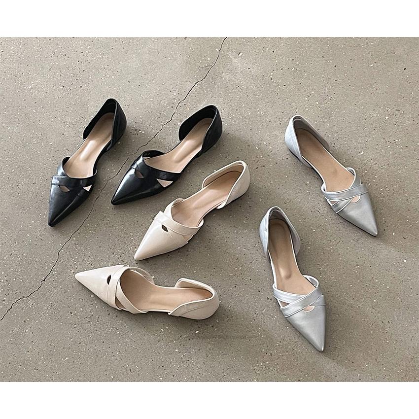 バレエシューズ パンプス セパレート ポインテッドトゥ フラット