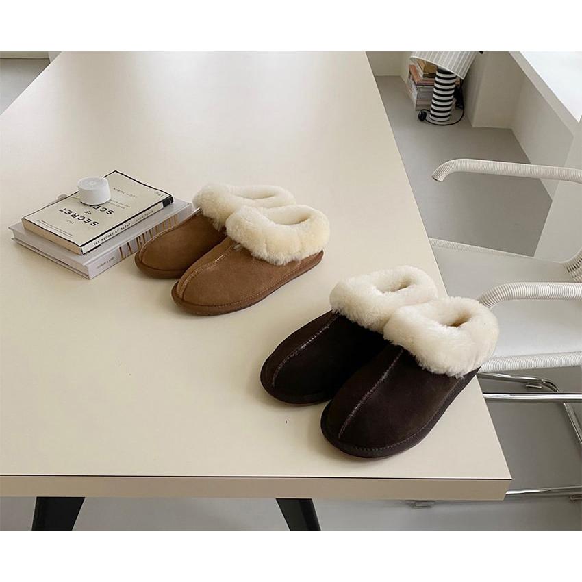 サンダル ブーティ ムートンブーツ 羊革 羊毛 モコモコ フラット