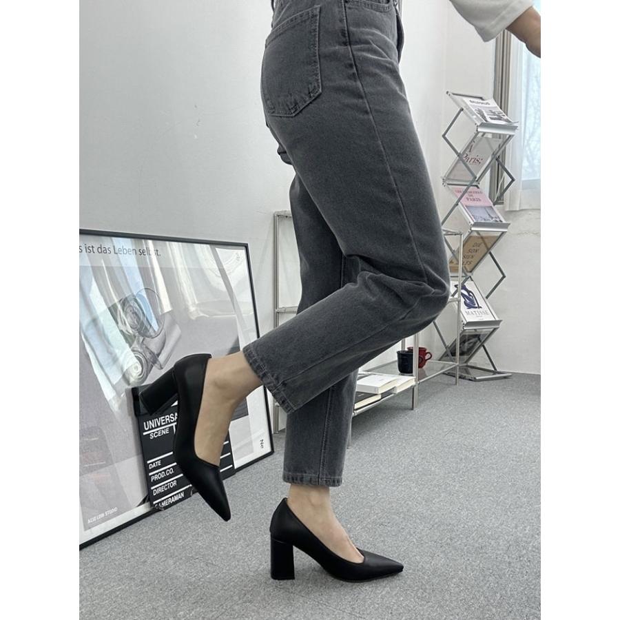 新品】ダイアナ 23レザー ブラック ポインテッドトゥ ピンヒール