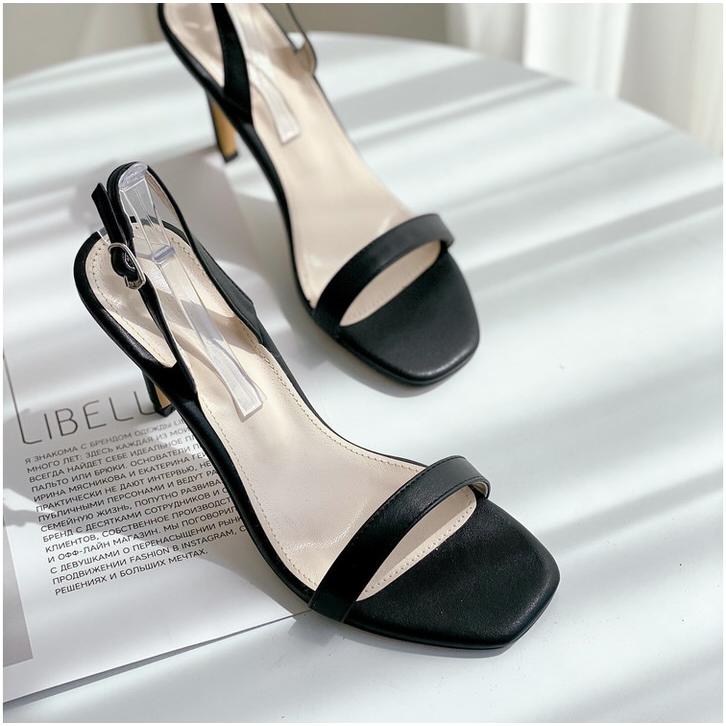 サンダル バックストラップ レディース ハイヒール ピンヒール 黒 白 _