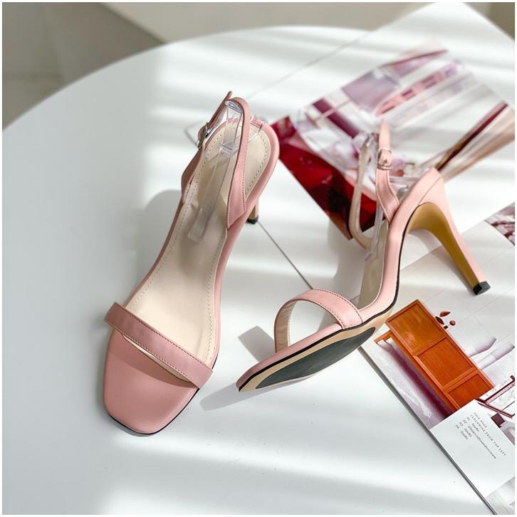 サンダル バックストラップ レディース ハイヒール ピンヒール 黒 白 _