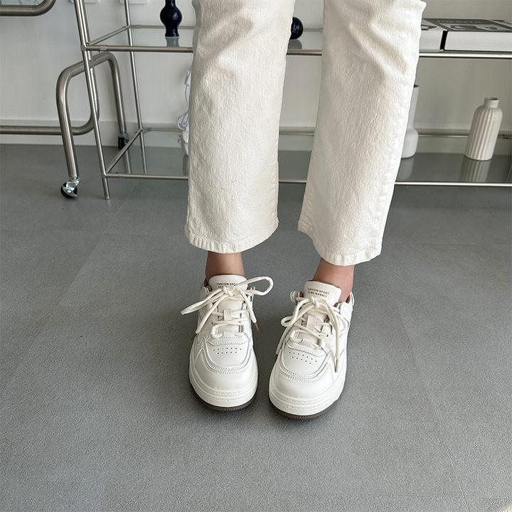 スニーカー ローカット 厚底 ウェッジソール フラット