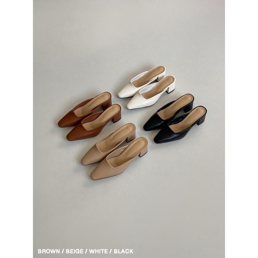 ミュール サンダル レディース ミドルヒール 太ヒール チャン