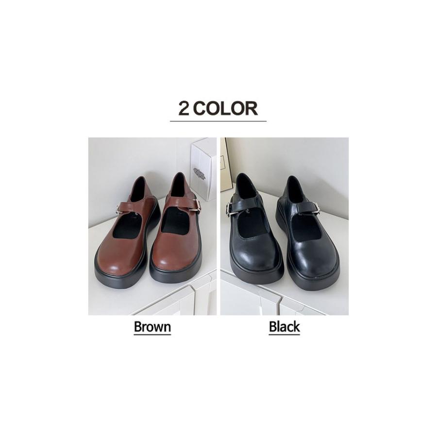 ローファー フロントストラップ オブリークトゥ 厚底 ウェッジソール