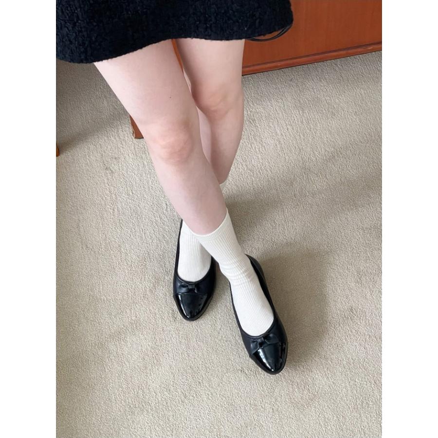 ルブタン　パンプス　フラット　黒　バレエシューズ　36 23cm リボン バレエシューズ パンプス りぼん リボン キャップトゥ フラット