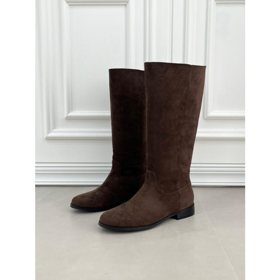 ロングブーツ　スエード　茶色ブーツ　スエードブーツ　ジョッキブーツ ロングブーツ ジョッキーブーツ レザー スエード フラット レディース