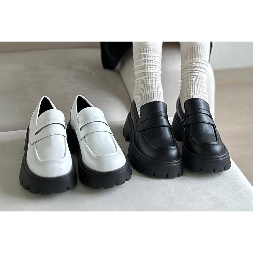 ローファー コインローファー 天然牛革 厚底 トラックソール