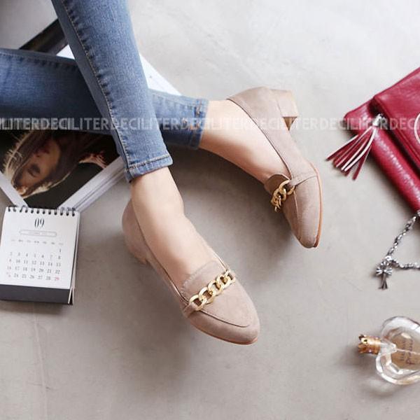 ローファー レディース フラットシューズ スエード 黒 ベージュ ブラック チェーン おじ靴 ペタンコ ぺたんこ シューズ O Dl 025 Deciliter デシリットル 通販 Yahoo ショッピング