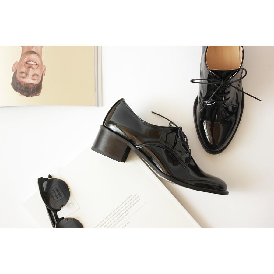 オックスフォードシューズ レディース ヒール レースアップ おじ靴 黒 ブラック ワインレッド ピンク ローファー スタンダード エナメル O Dl 040 Deciliter デシリットル 通販 Yahoo ショッピング