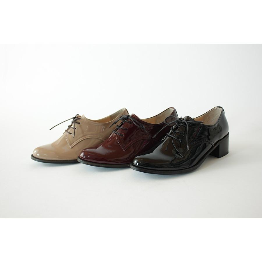 オックスフォードシューズ レディース ヒール レースアップ おじ靴 黒 ブラック ワインレッド ピンク ローファー スタンダード エナメル O Dl 040 Deciliter デシリットル 通販 Yahoo ショッピング