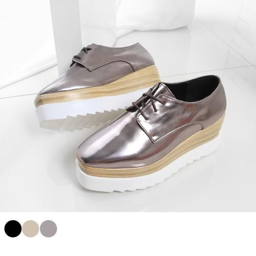 プラットフォームシューズ オックスフォードシューズ レディース 厚底 レースアップ おじ靴 黒 ブラック ローファー シルバー ベージュ O Mj 258 Deciliter デシリットル 通販 Yahoo ショッピング