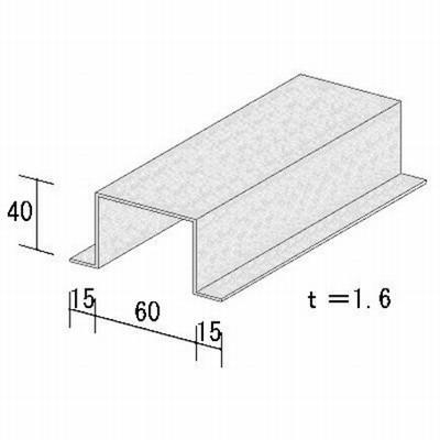 鋼製ハット 根太大引用 T40×W60×L3000mm : 建材プロショップDecks