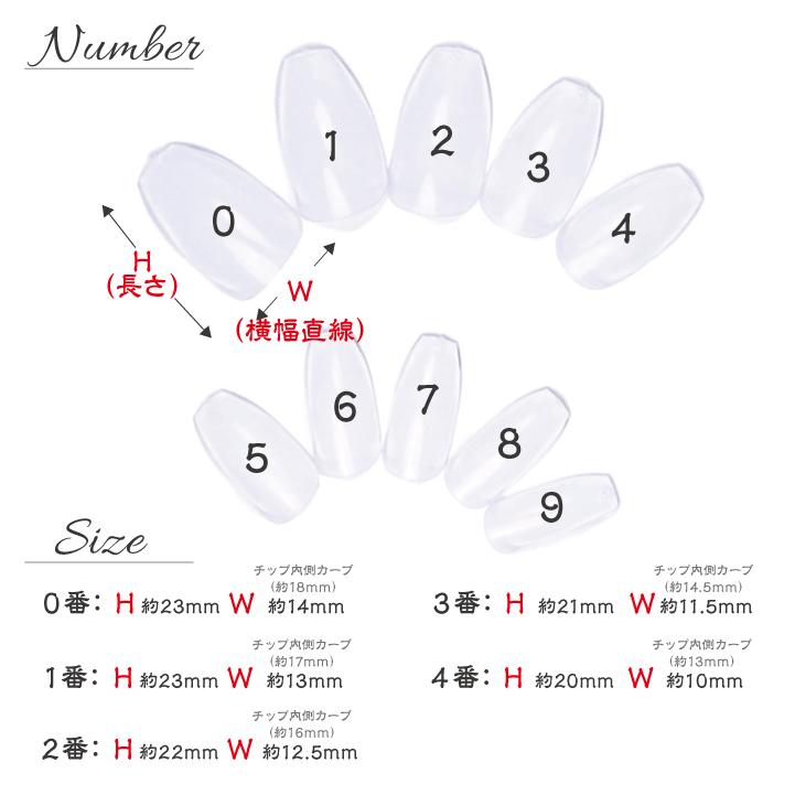 ネイルチップ クリア 透明 ショートバレリーナ 500枚セット AN69