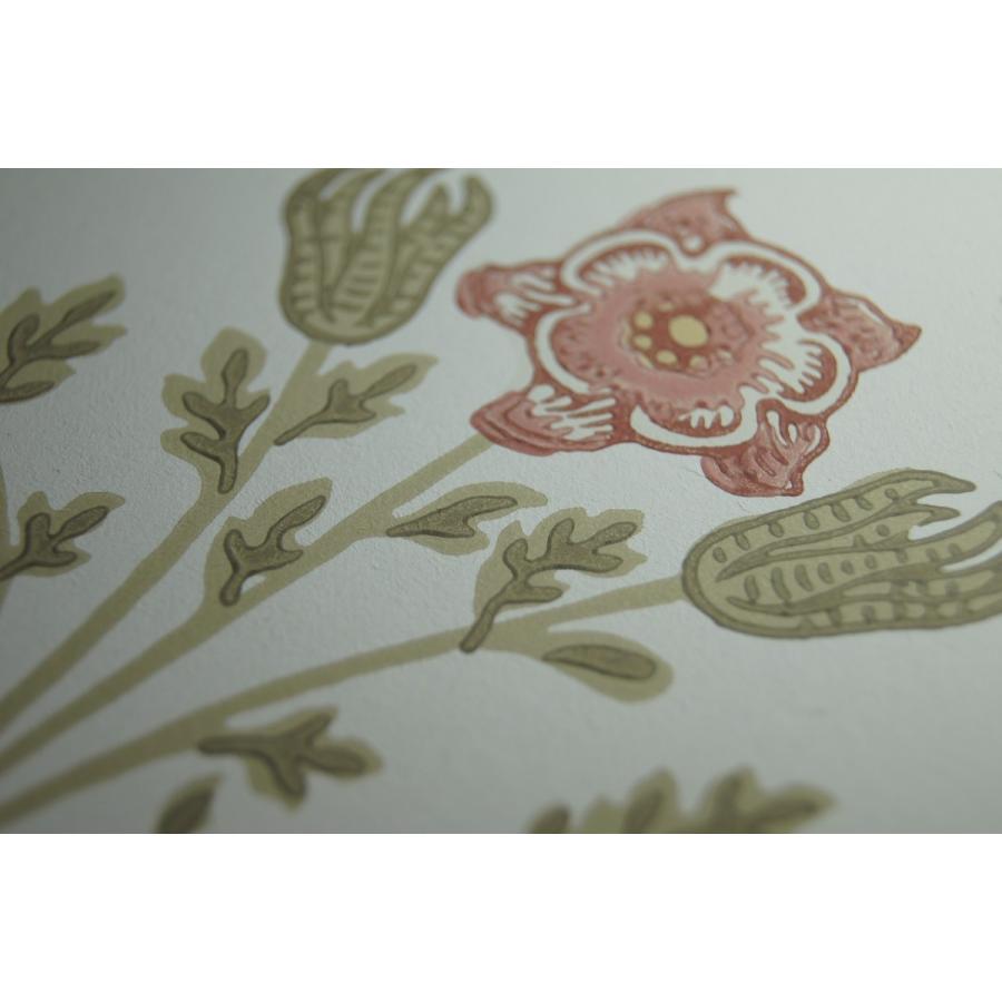 張替未使用品】昭和レトロ花柄円形スツール・モリスコレクション