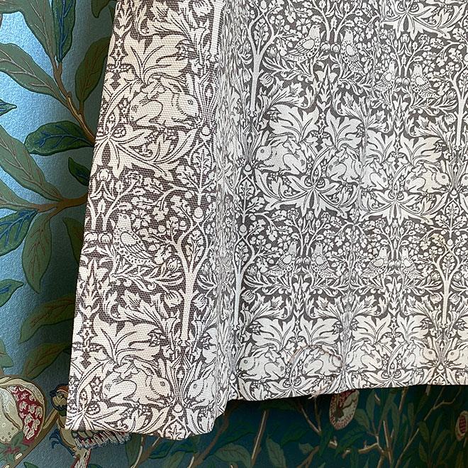 カーテン モリス柄 ウィリアムモリス W180×H180 1.5倍ヒダ 2つ山