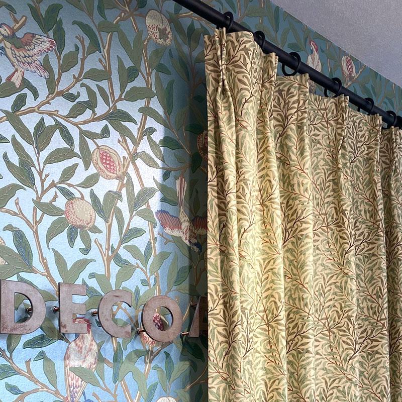 遮光３級ドレープカーテン2枚組 丈178×幅130ウィリアムモリス:スクロール 遮光3級ドレープカーテン2枚組 丈178×幅130ウィリアムモリス